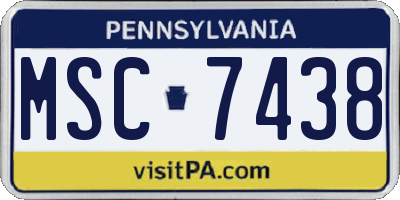 PA license plate MSC7438