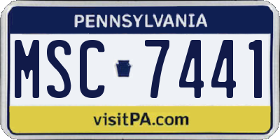 PA license plate MSC7441