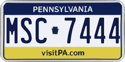 PA license plate MSC7444