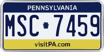PA license plate MSC7459