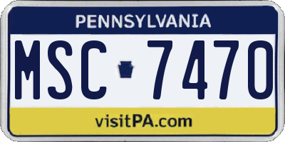 PA license plate MSC7470