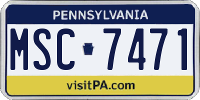 PA license plate MSC7471