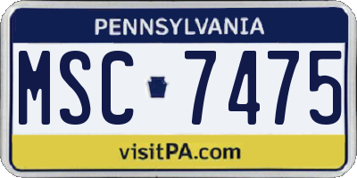 PA license plate MSC7475