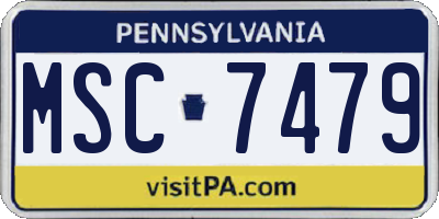 PA license plate MSC7479