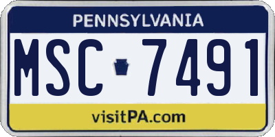 PA license plate MSC7491