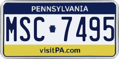 PA license plate MSC7495