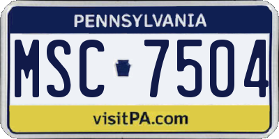 PA license plate MSC7504