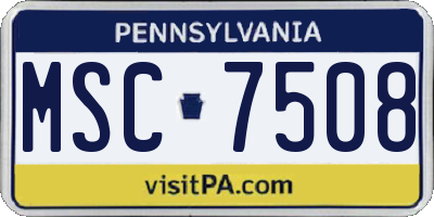 PA license plate MSC7508