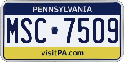PA license plate MSC7509