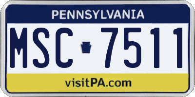 PA license plate MSC7511