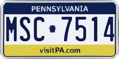 PA license plate MSC7514