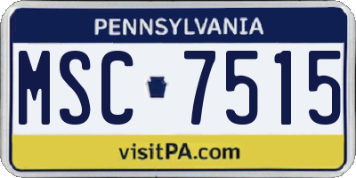 PA license plate MSC7515