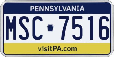 PA license plate MSC7516