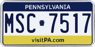 PA license plate MSC7517