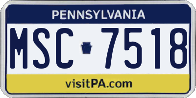 PA license plate MSC7518