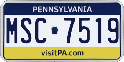 PA license plate MSC7519