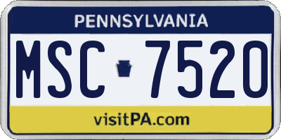 PA license plate MSC7520