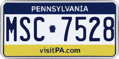 PA license plate MSC7528