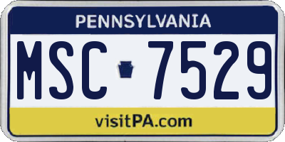 PA license plate MSC7529