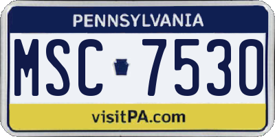 PA license plate MSC7530