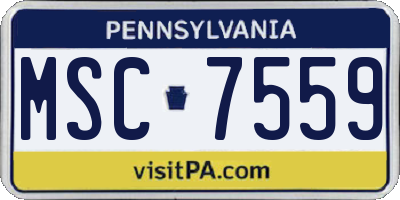 PA license plate MSC7559