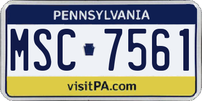 PA license plate MSC7561