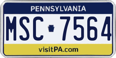 PA license plate MSC7564