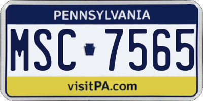 PA license plate MSC7565