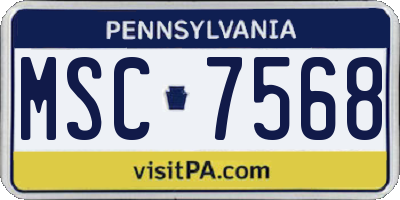 PA license plate MSC7568