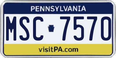 PA license plate MSC7570