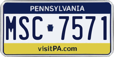 PA license plate MSC7571