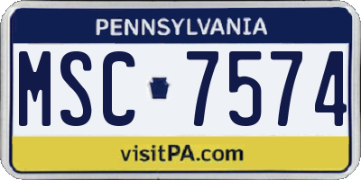 PA license plate MSC7574