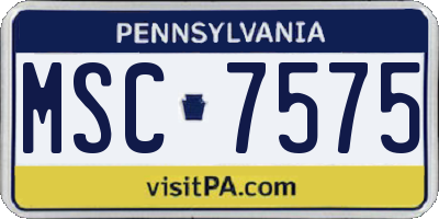 PA license plate MSC7575