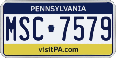 PA license plate MSC7579