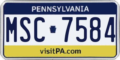 PA license plate MSC7584