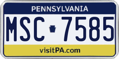 PA license plate MSC7585