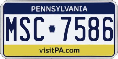 PA license plate MSC7586