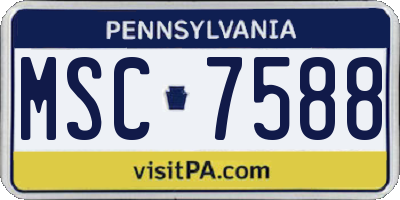 PA license plate MSC7588