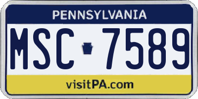 PA license plate MSC7589