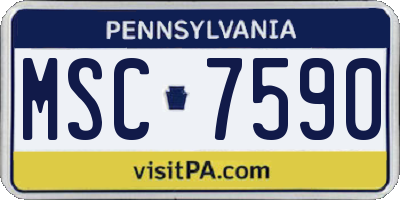 PA license plate MSC7590