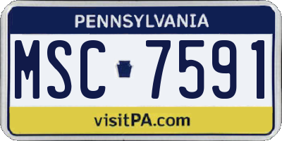 PA license plate MSC7591