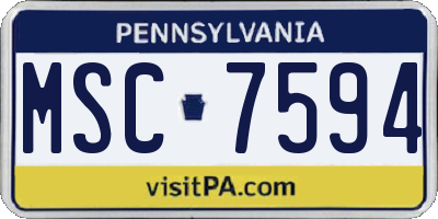 PA license plate MSC7594