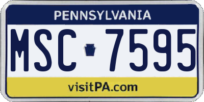 PA license plate MSC7595