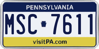 PA license plate MSC7611