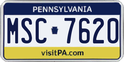 PA license plate MSC7620