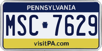 PA license plate MSC7629