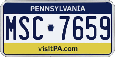 PA license plate MSC7659
