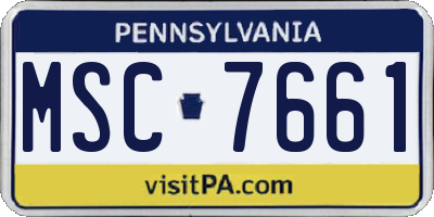 PA license plate MSC7661