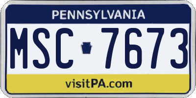 PA license plate MSC7673