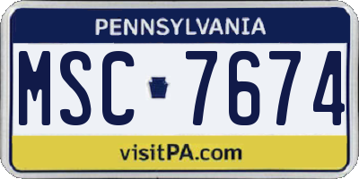 PA license plate MSC7674